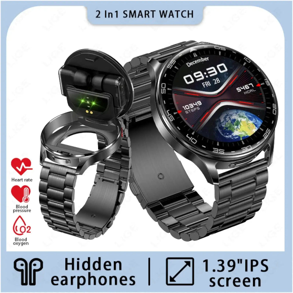 TUTT Smartwatch with Built-In TWS Earbuds