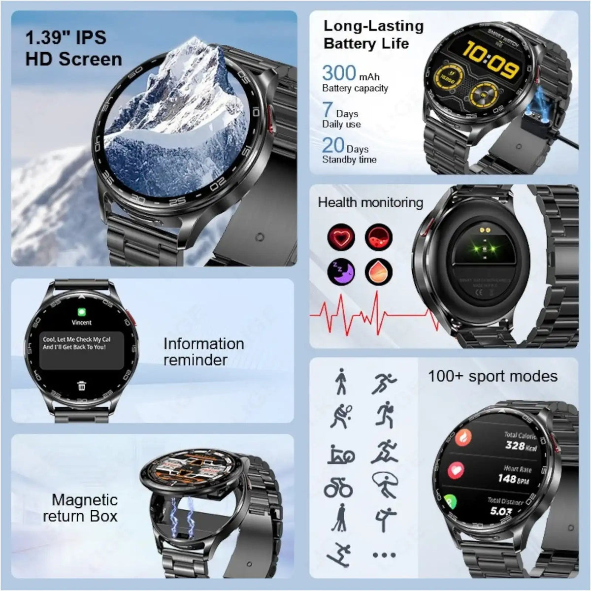 TUTT Smartwatch with Built-In TWS Earbuds