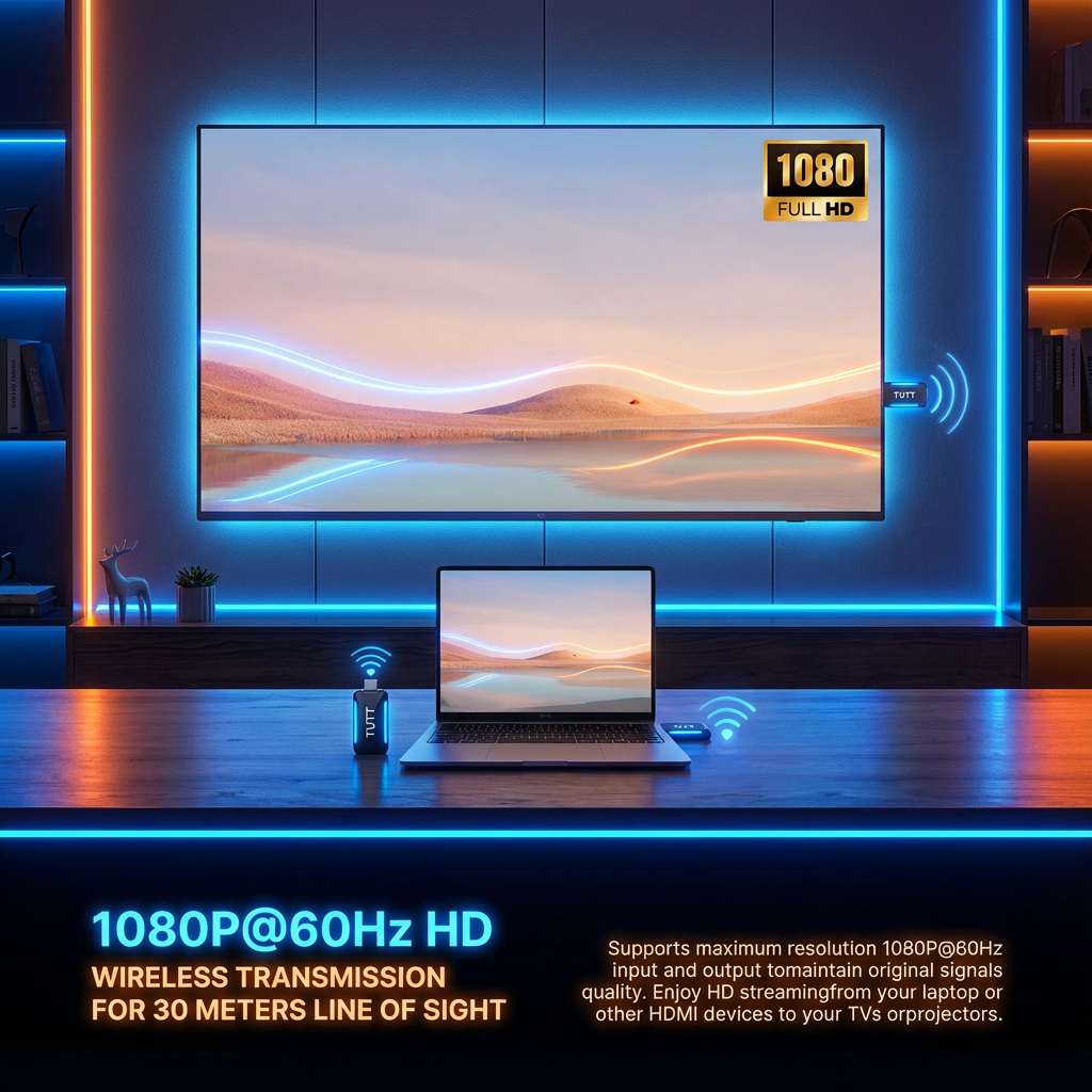 TUTT Wireless HDMI Transmitter and Receiver Kit