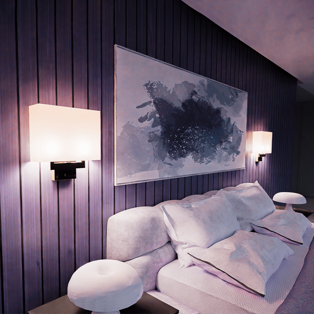 LEDMyplace Two-Light Wall Sconce with USB and Outlet