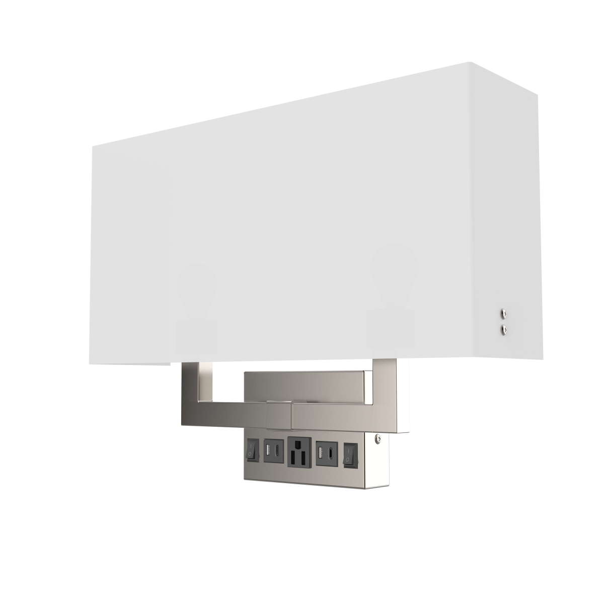 LEDMyplace Two-Light Wall Sconce with USB and Outlet