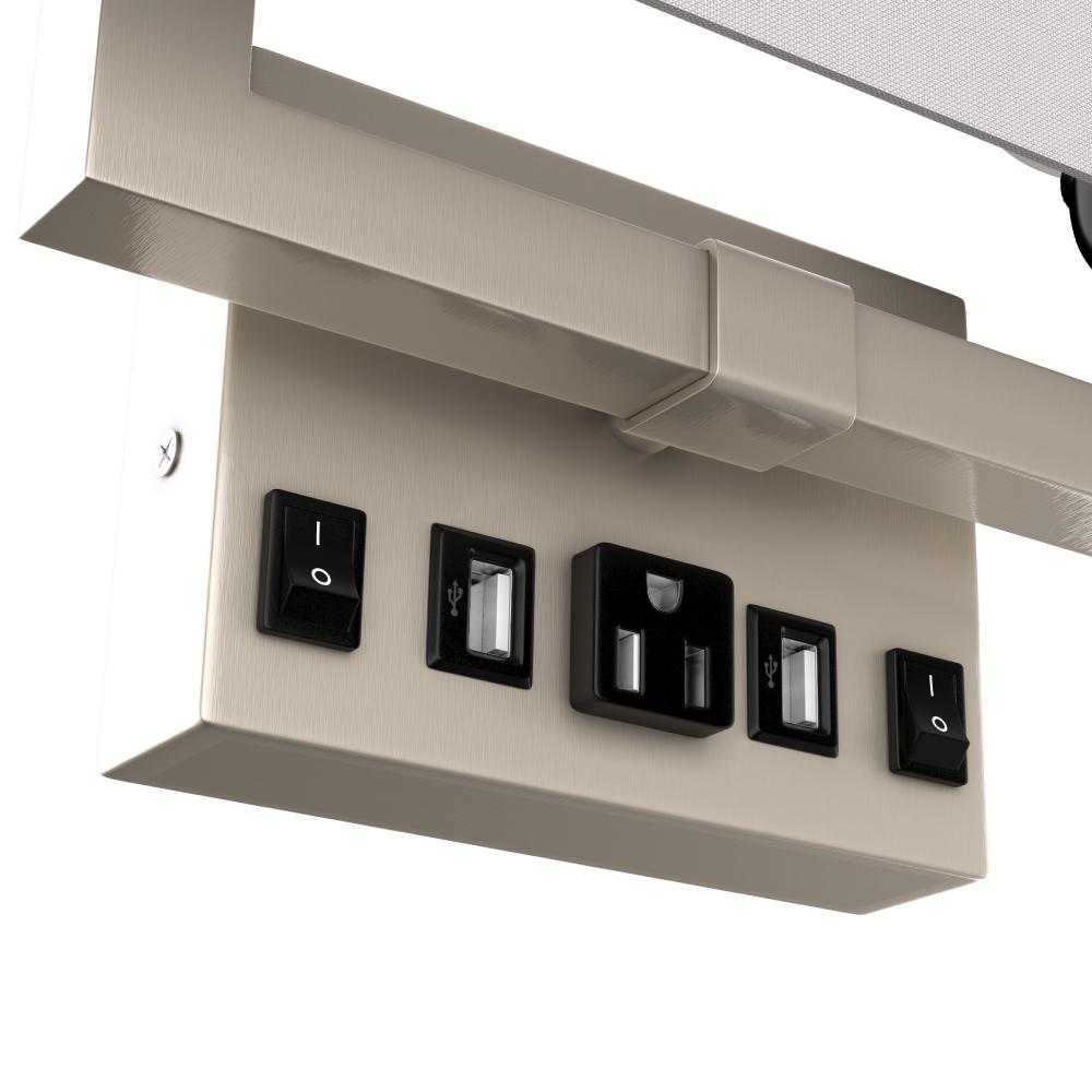 LEDMyplace Two-Light Wall Sconce with USB and Outlet