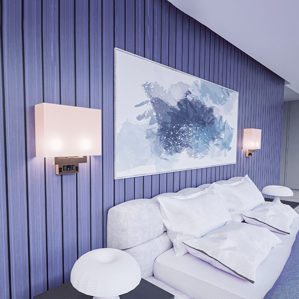 LEDMyplace Two-Light Wall Sconce with USB and Outlet