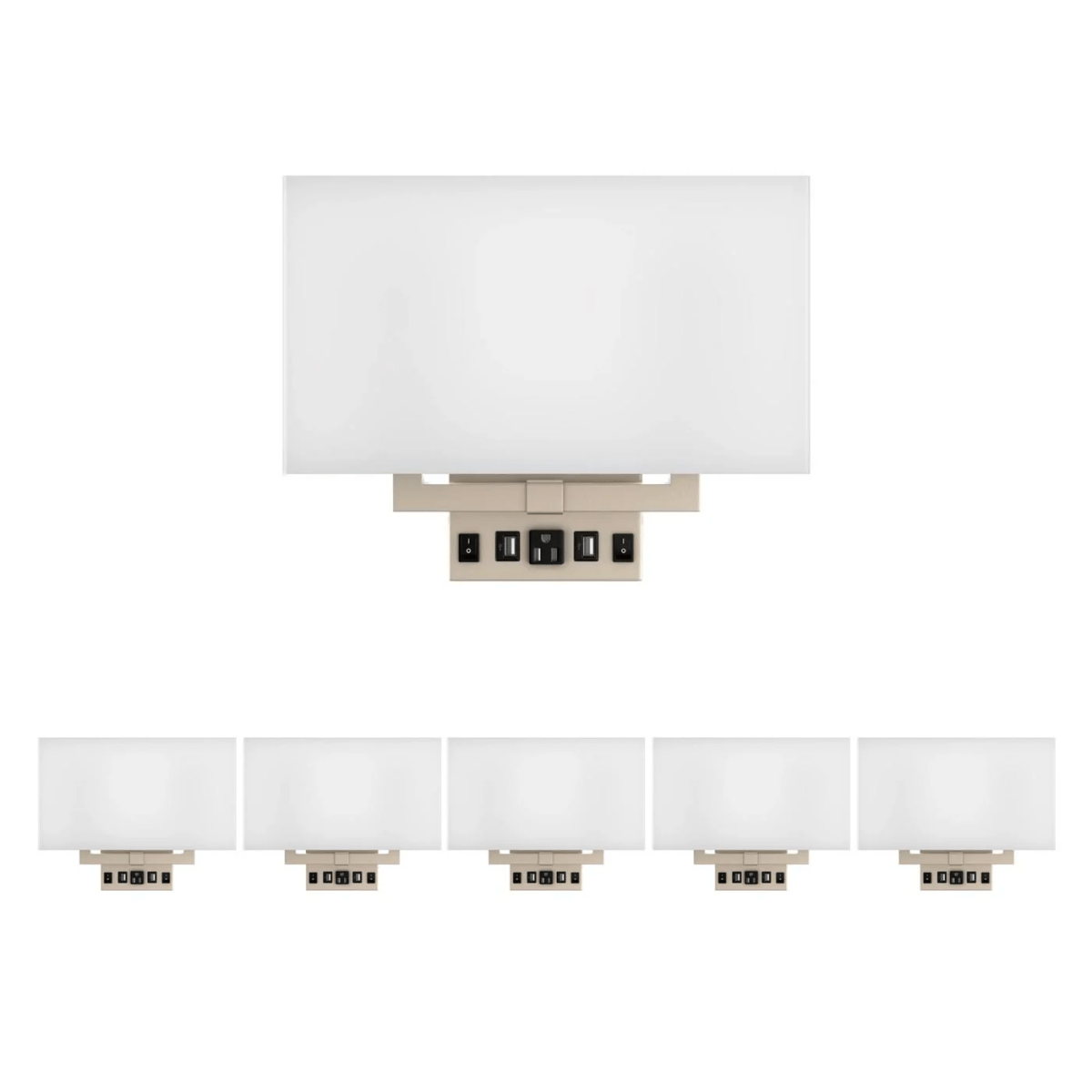 LEDMyplace Two-Light Wall Sconce with USB and Outlet