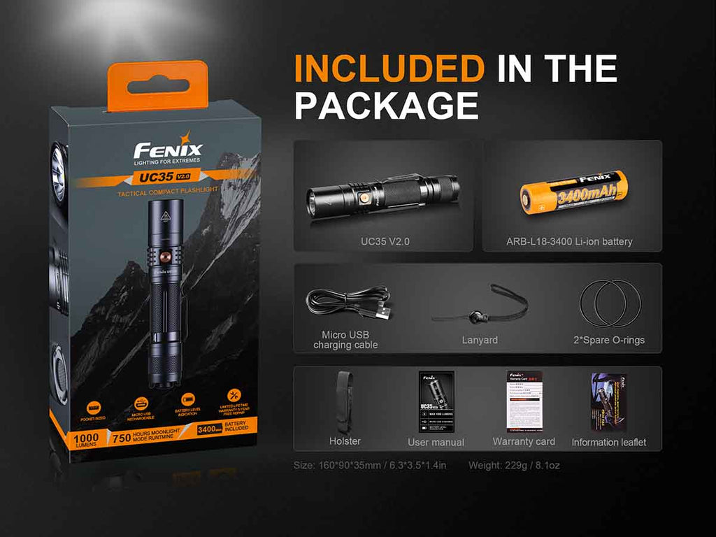 Fenix USB Rechargeable Tactical Flashlight