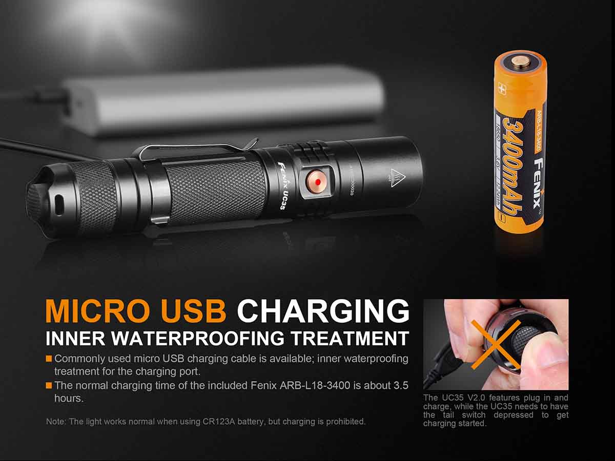 Fenix USB Rechargeable Tactical Flashlight