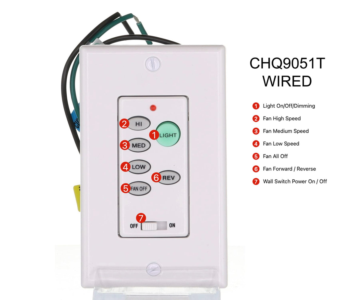 Anderic Hardwired Ceiling Fan Wall Control