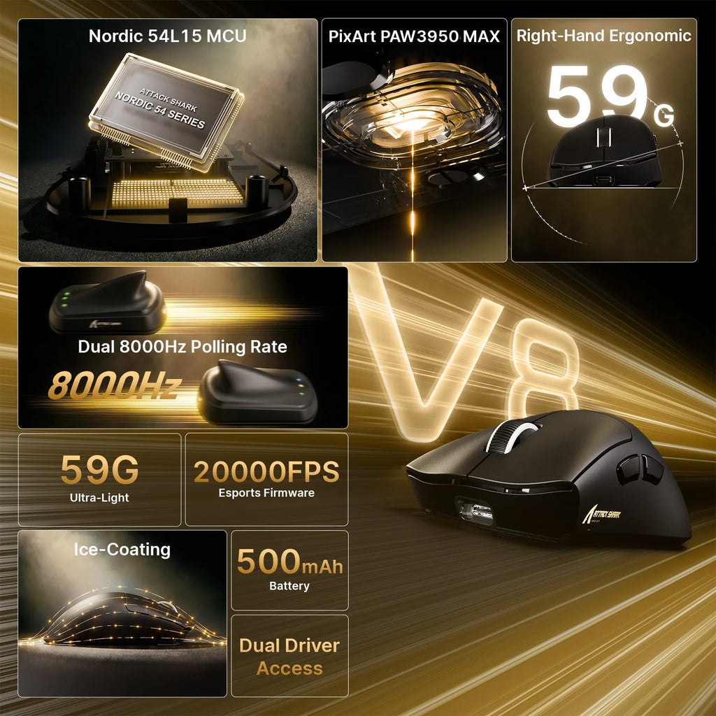 ATTACK SHARK Wireless Gaming Mouse