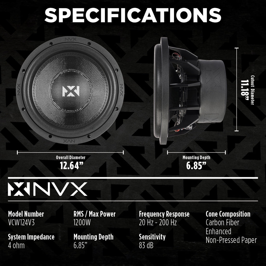 NVX 12-Inch Car Subwoofer
