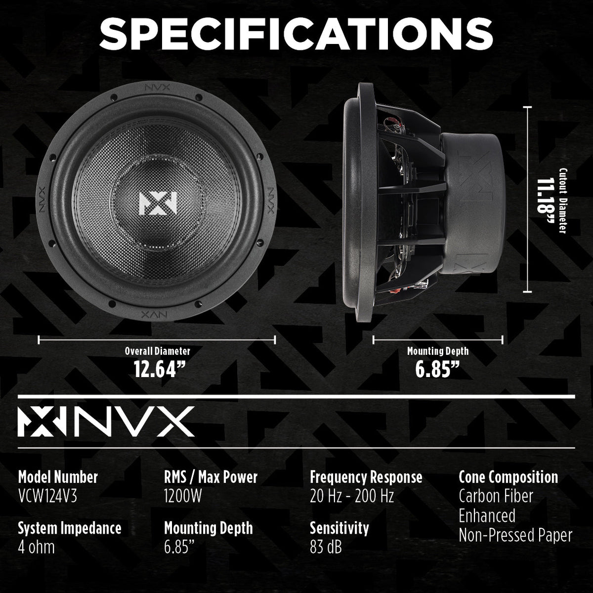 NVX 12-Inch Car Subwoofer