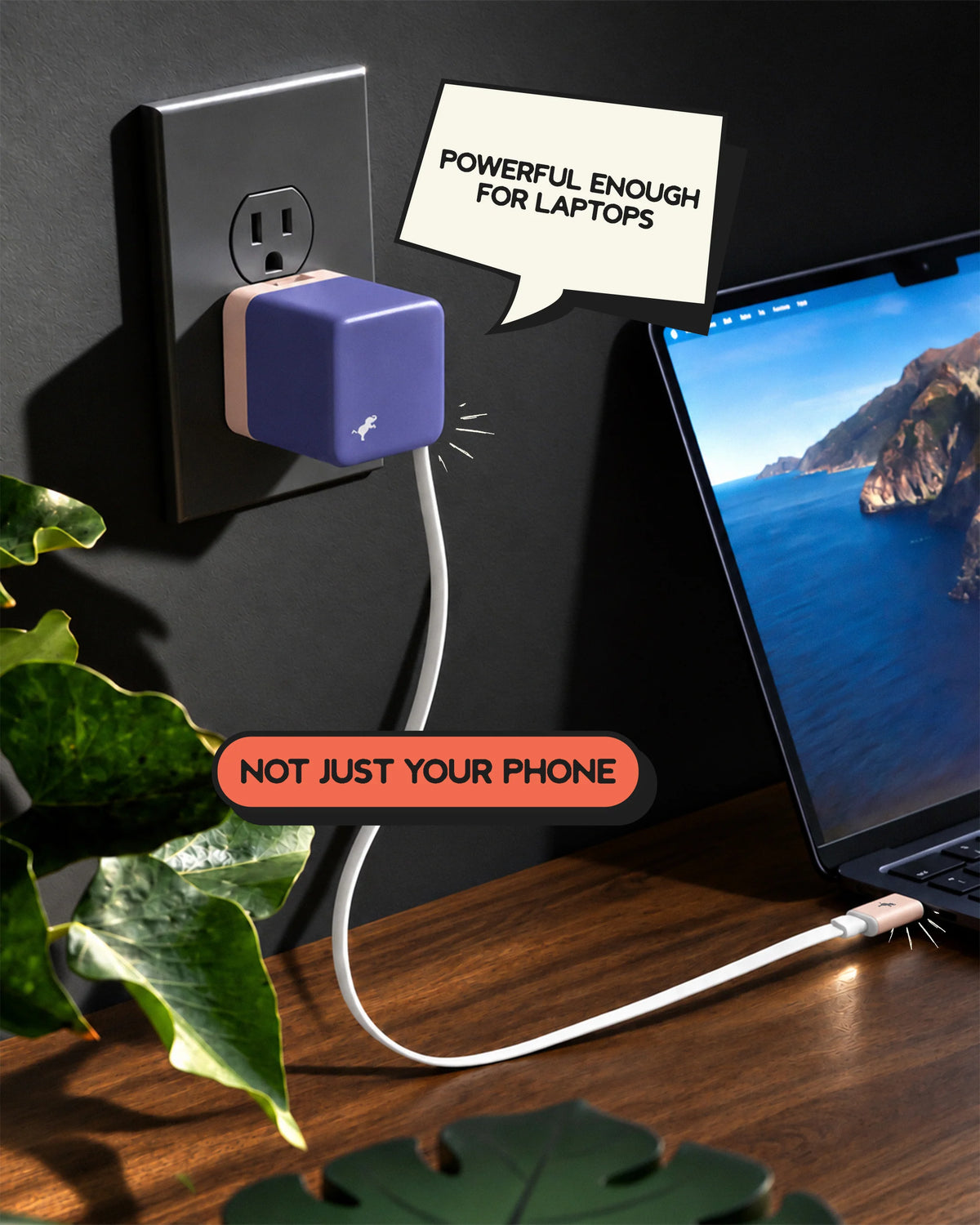 Nimble Retractable Cable GaN Wall Charger