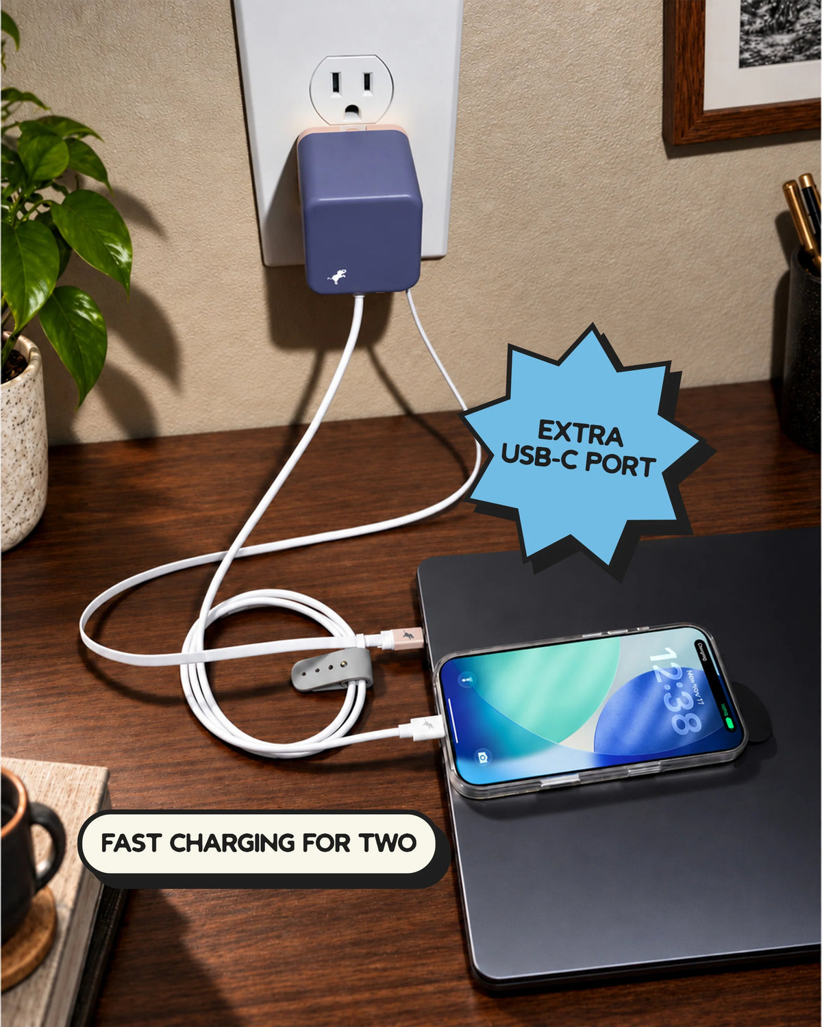 Nimble Retractable Cable GaN Wall Charger