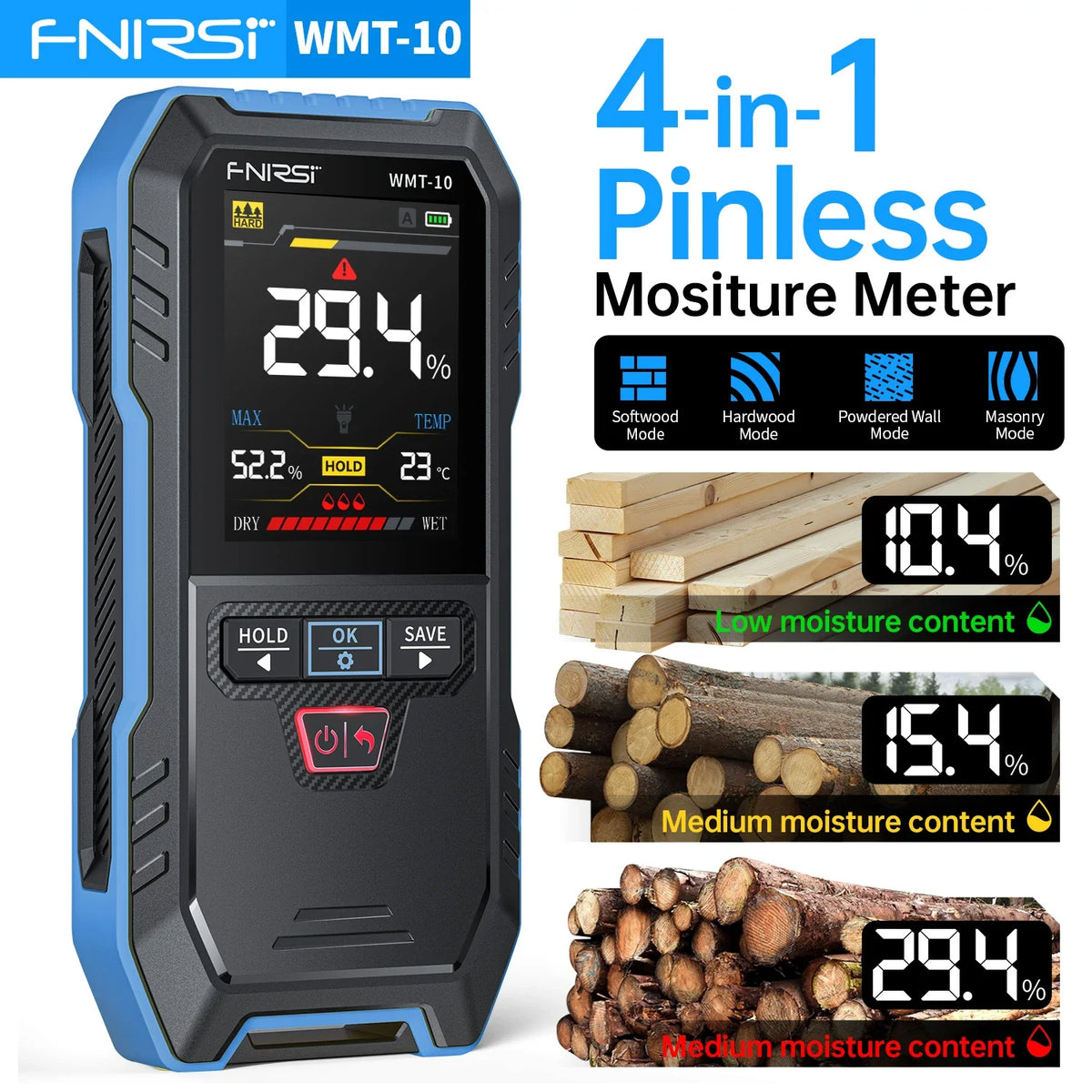 FNIRSI Pinless Moisture Meter