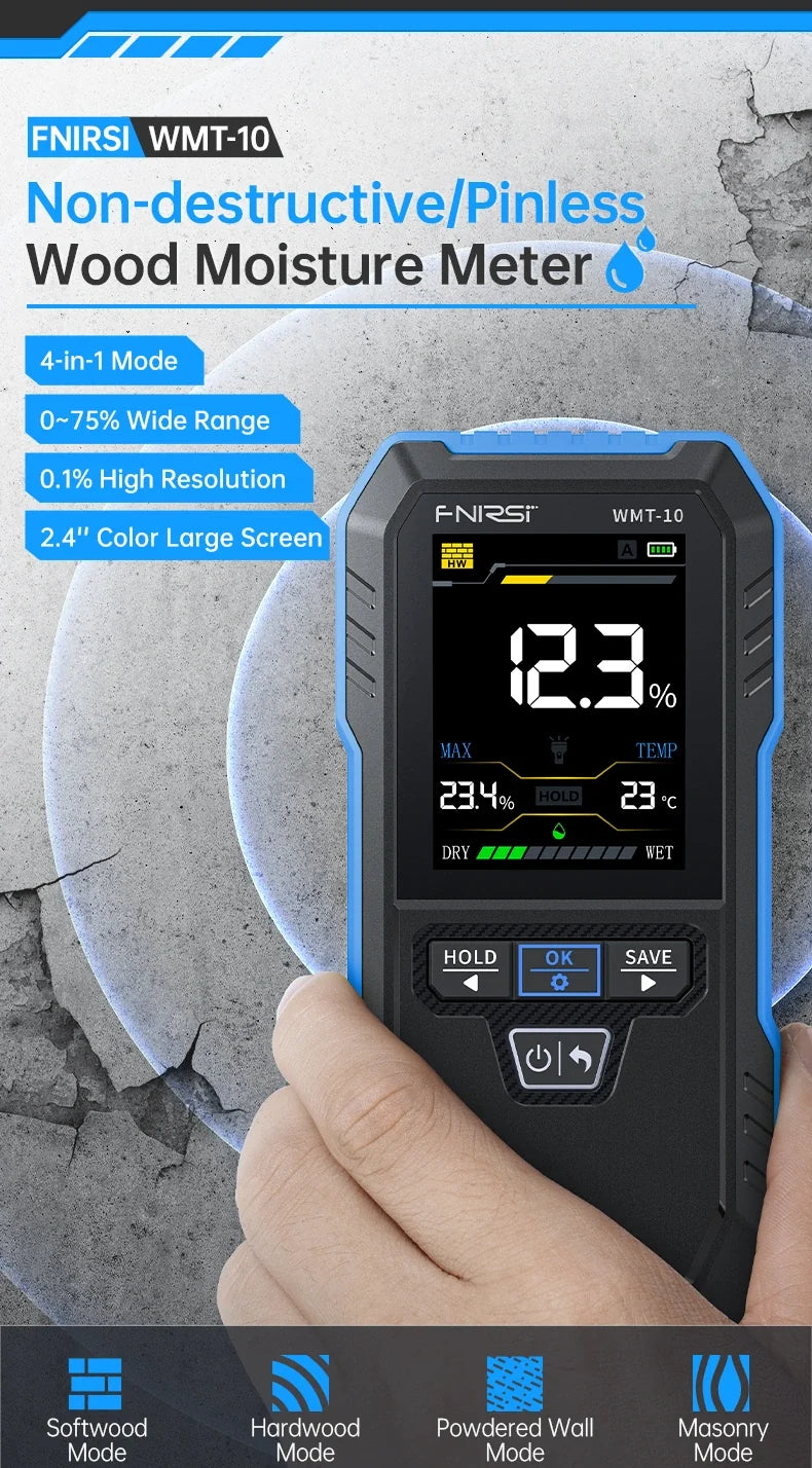 FNIRSI Pinless Moisture Meter