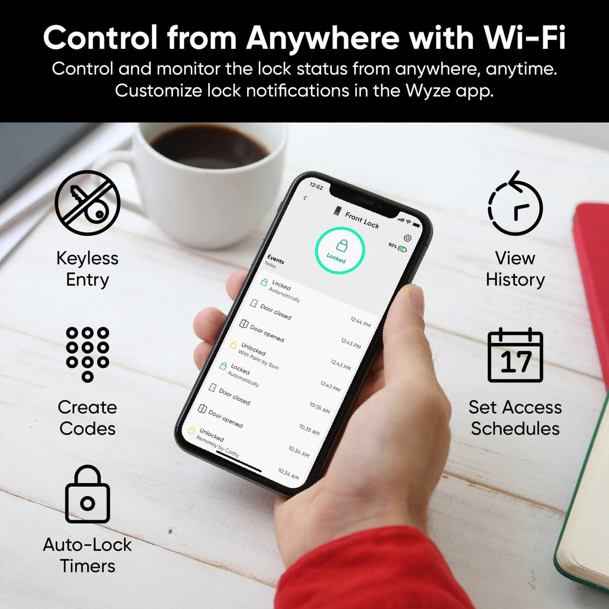 Wyze Palm-Recognition Wi-Fi Smart Deadbolt