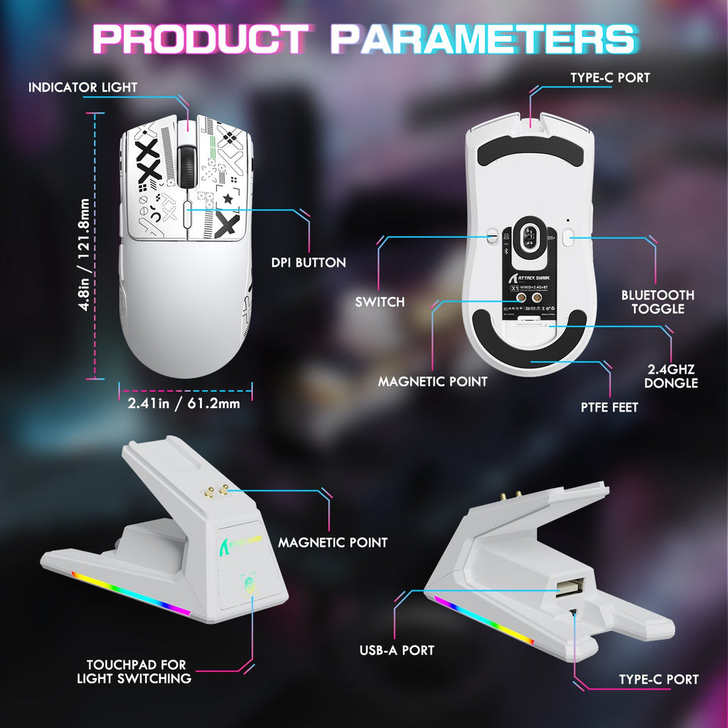 ATTACK SHARK Wireless Gaming Mouse