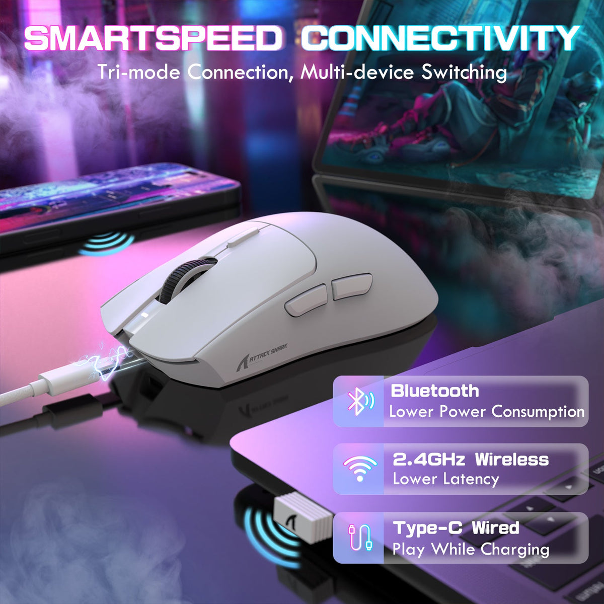 ATTACK SHARK Wireless Gaming Mouse