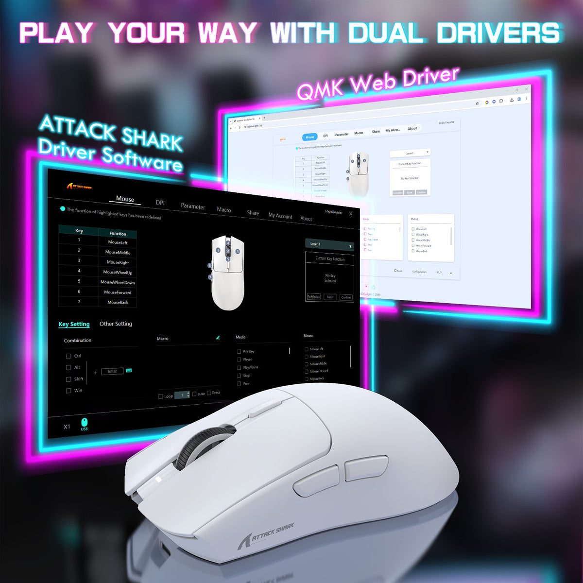 ATTACK SHARK Wireless Gaming Mouse