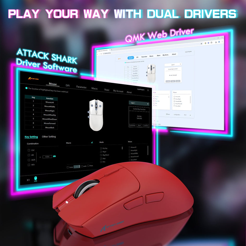 ATTACK SHARK Wireless Gaming Mouse
