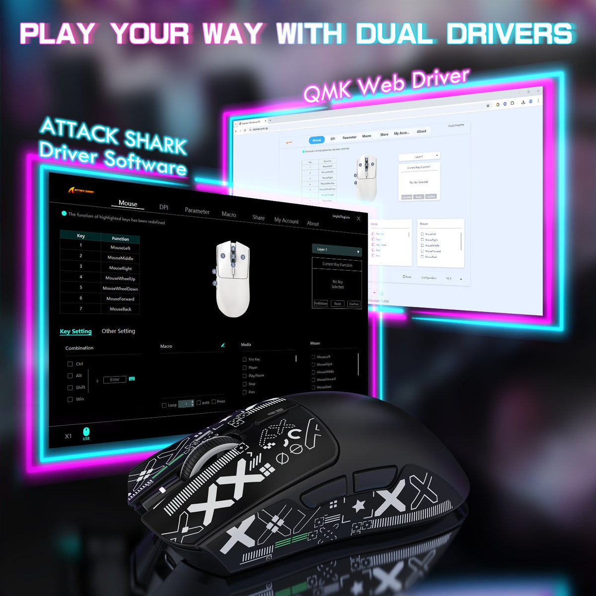 ATTACK SHARK Wireless Gaming Mouse