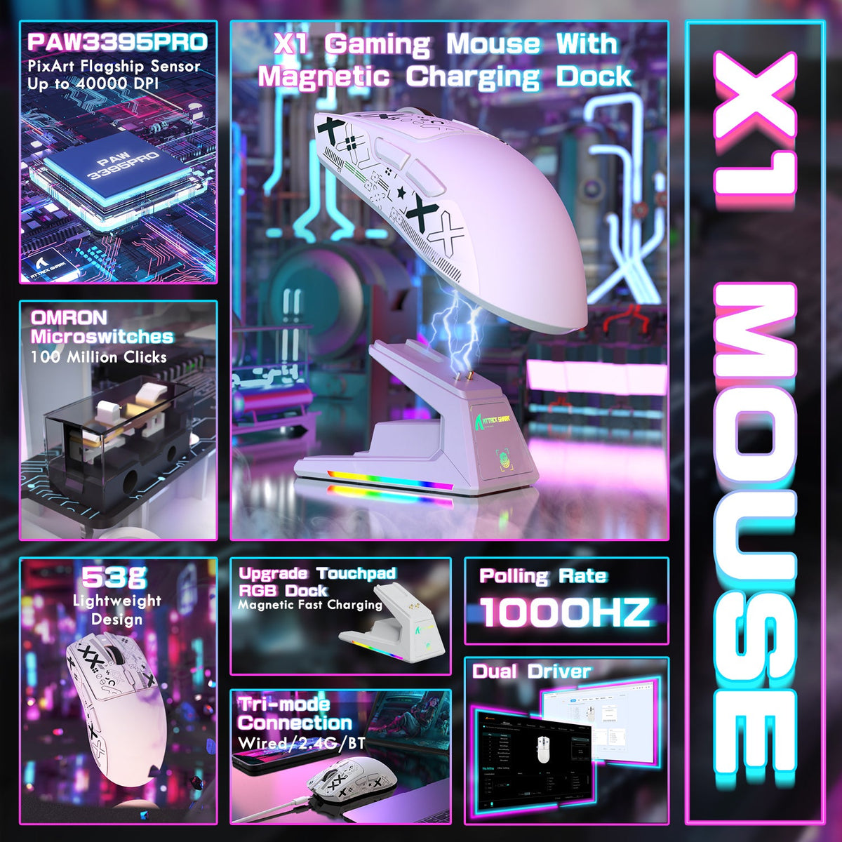 ATTACK SHARK Wireless Gaming Mouse