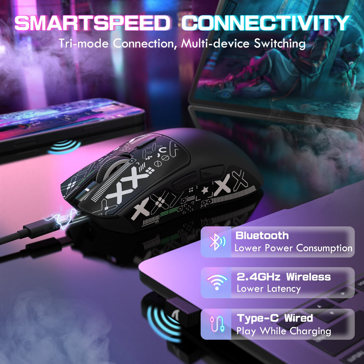 ATTACK SHARK Wireless Gaming Mouse