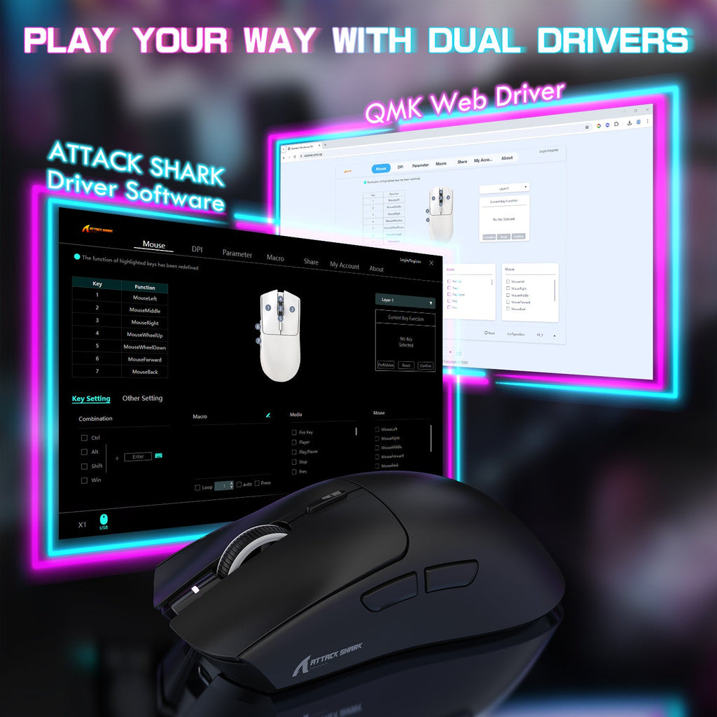 ATTACK SHARK Wireless Gaming Mouse