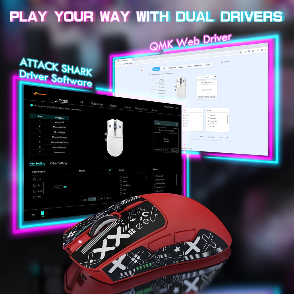 ATTACK SHARK Wireless Gaming Mouse