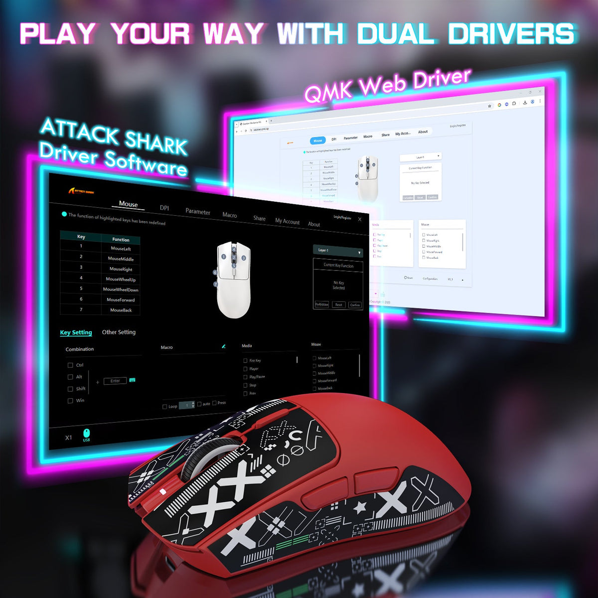 ATTACK SHARK Wireless Gaming Mouse