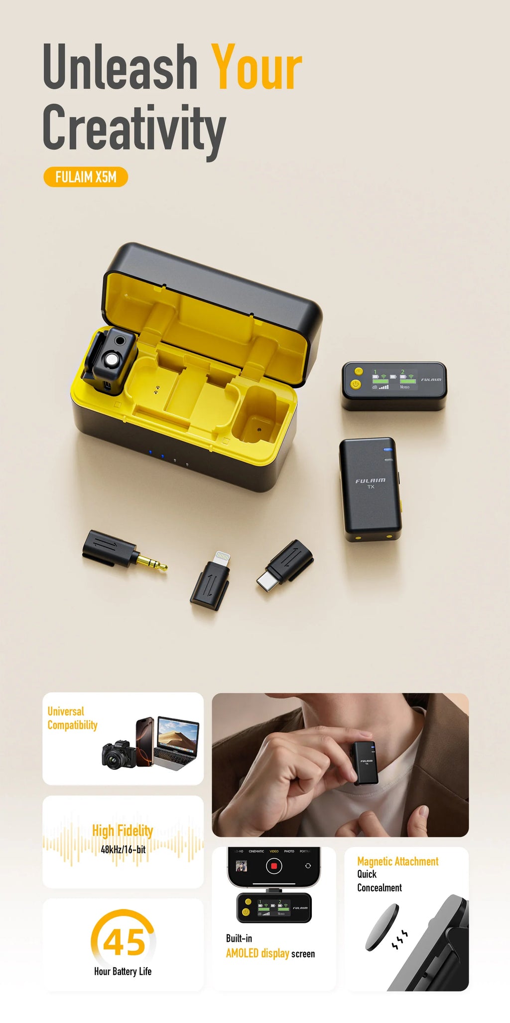 Fulaim Wireless Lavalier Microphone