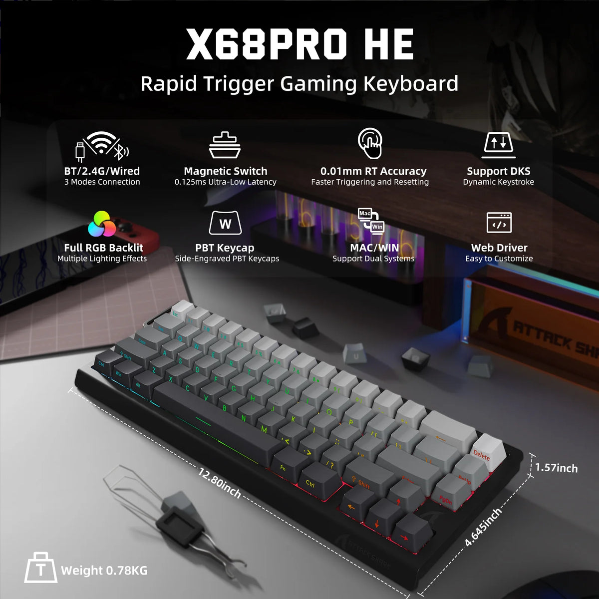 ATTACK SHARK Hall Effect Keyboard
