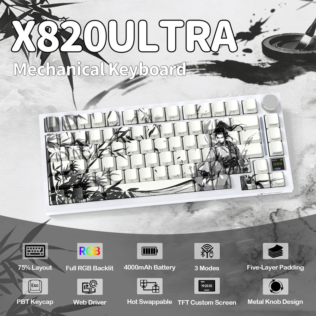 ATTACK SHARK Wireless Mechanical Keyboard