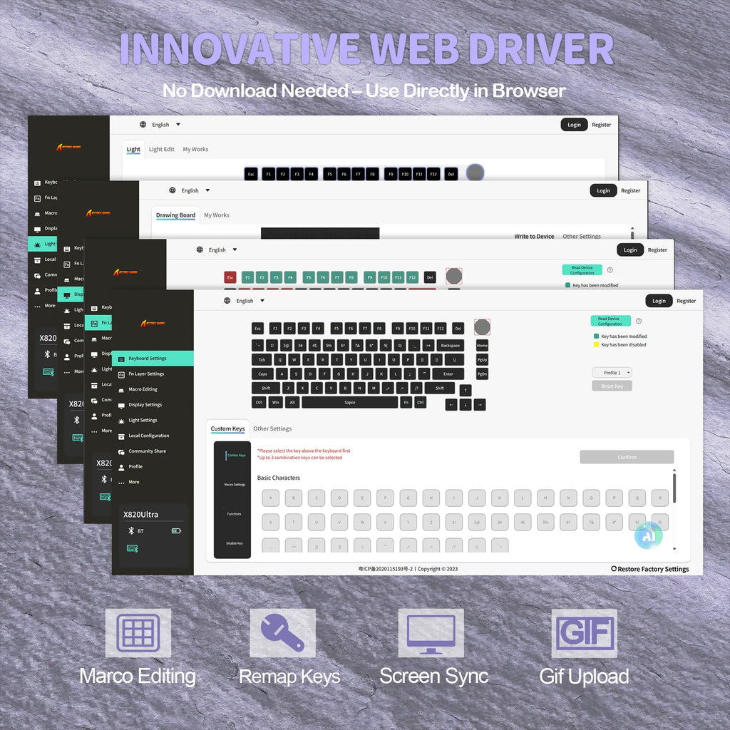 ATTACK SHARK Wireless Mechanical Keyboard