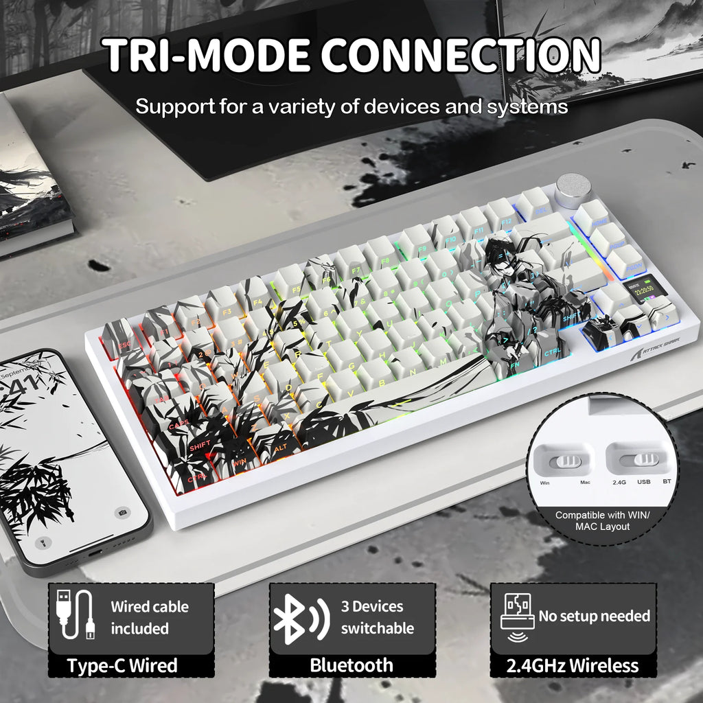 ATTACK SHARK Wireless Mechanical Keyboard