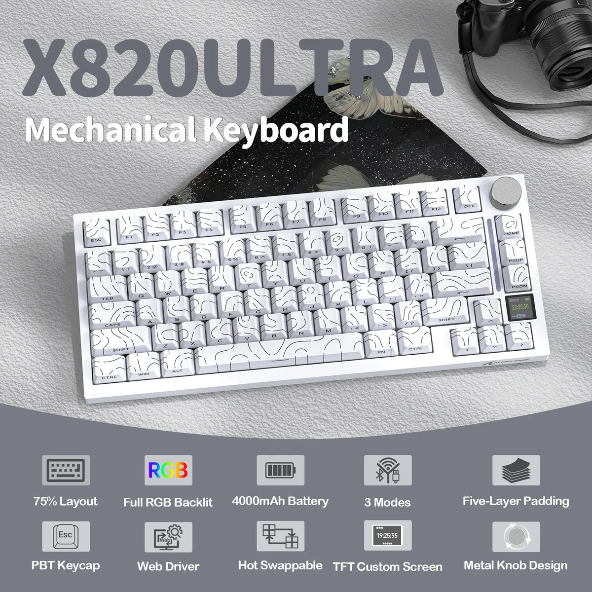 ATTACK SHARK Wireless Mechanical Keyboard