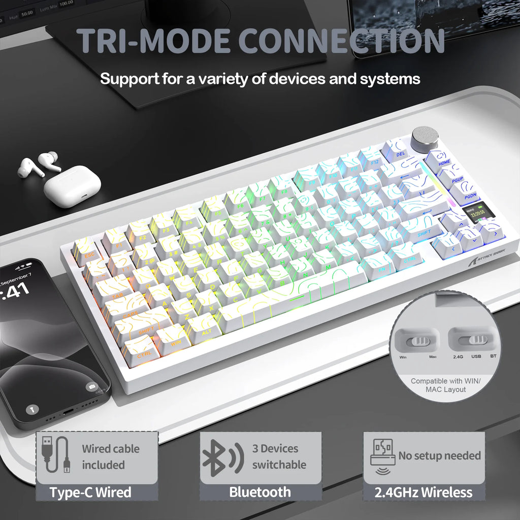 ATTACK SHARK Wireless Mechanical Keyboard