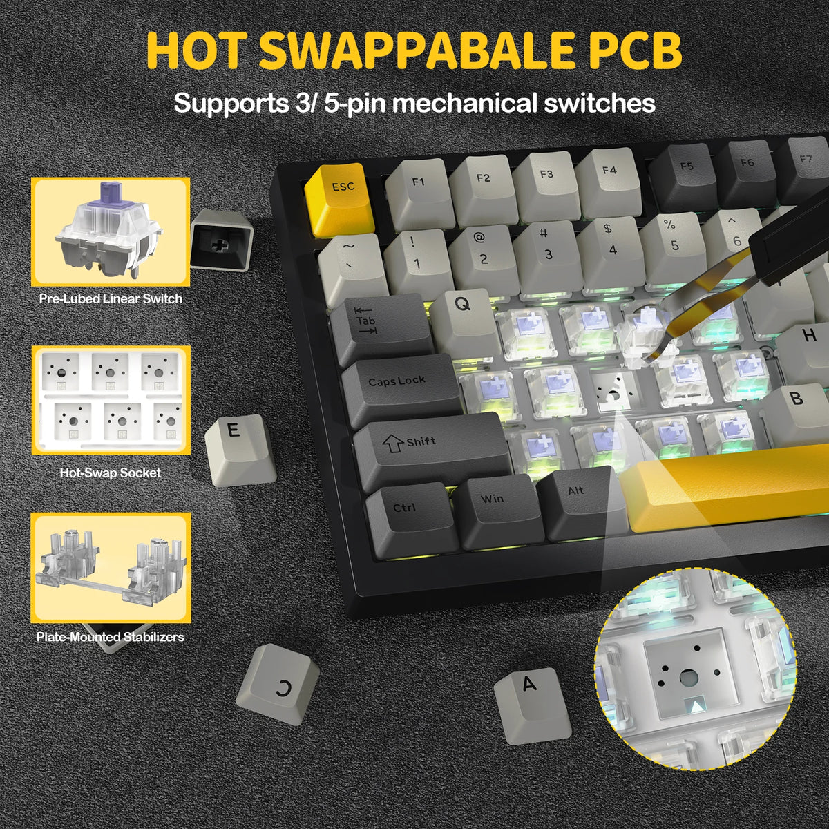 ATTACK SHARK Wireless Mechanical Keyboard