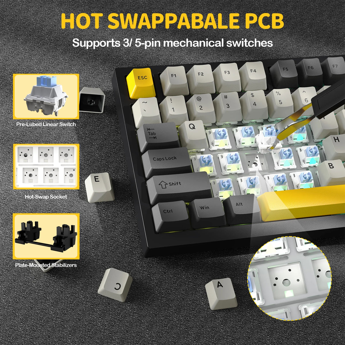 ATTACK SHARK Wireless Mechanical Keyboard