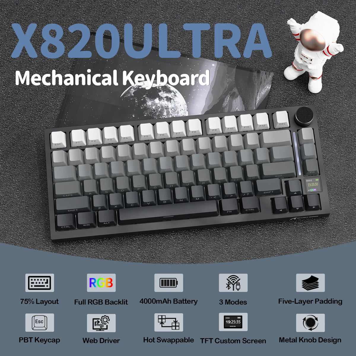 ATTACK SHARK Wireless Mechanical Keyboard