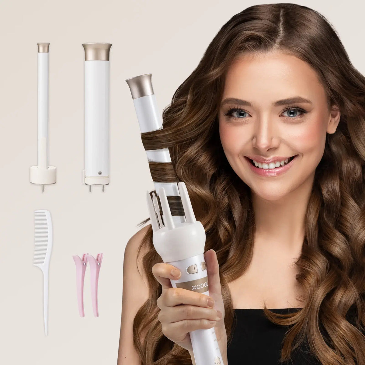 Cool Gadget Automatic Rotating Curling Wand Set