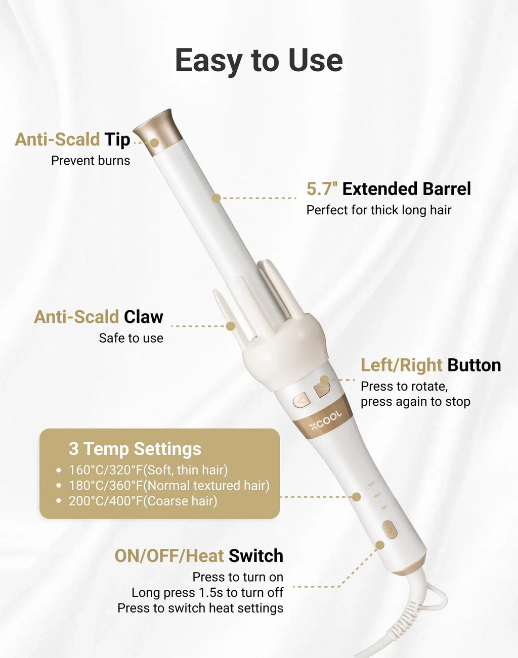 Cool Gadget Automatic Rotating Curling Wand Set