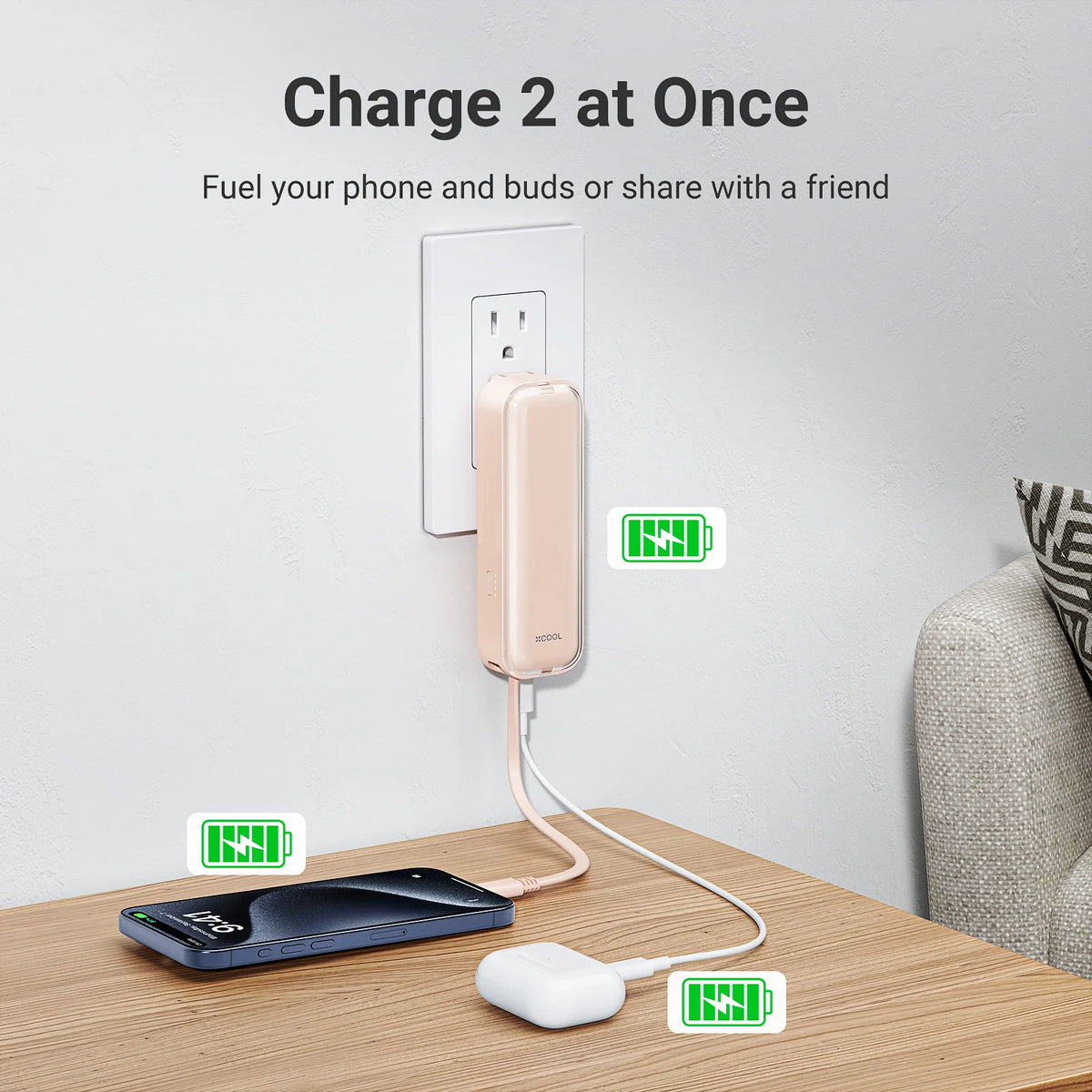 Cool Gadget 5000mAh Wall Plug Power Bank