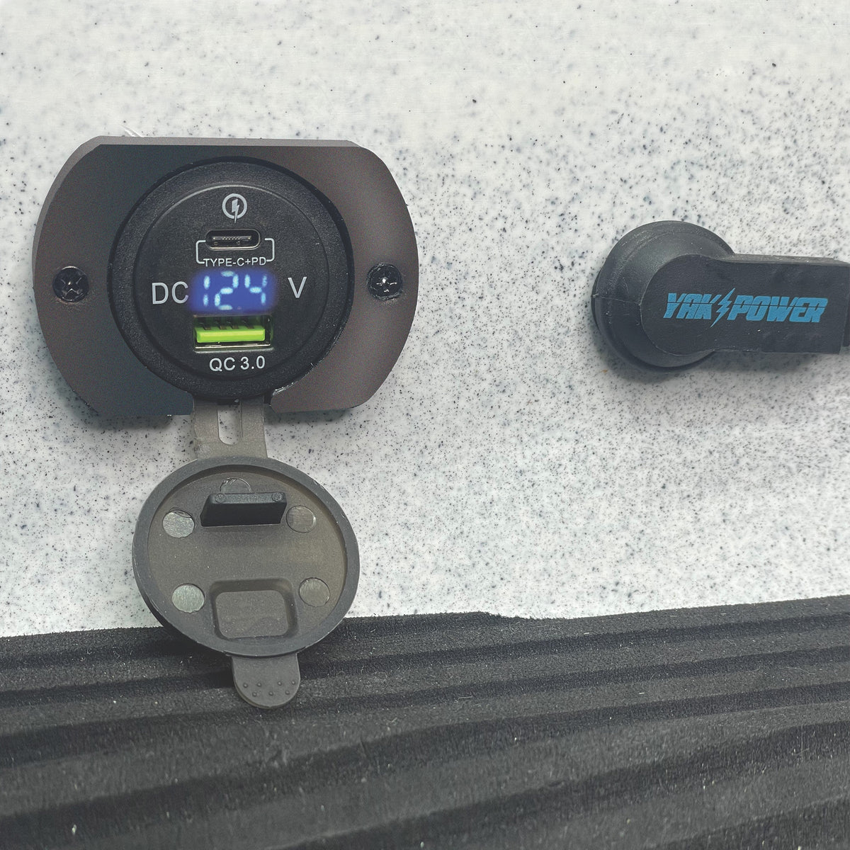 Yak Power 12V Dual-USB Charging Port with Voltmeter